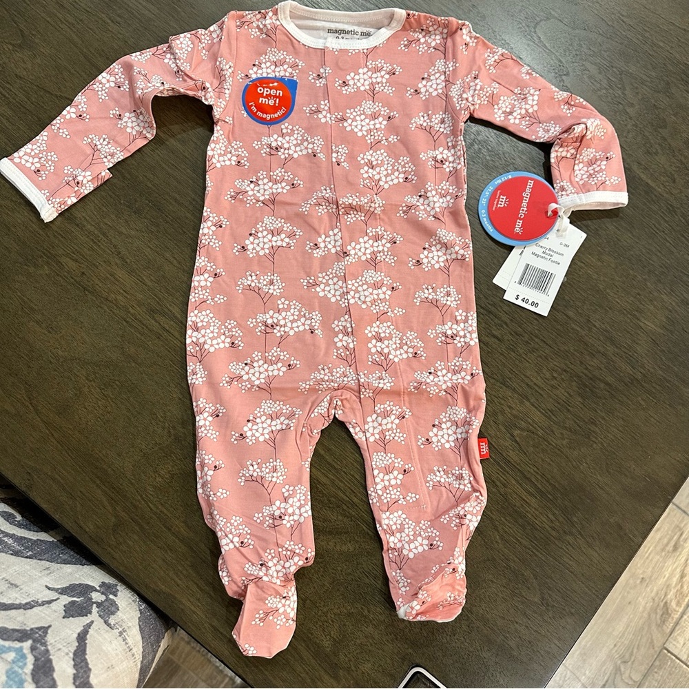 EUC Magnetic Me Pink Blossom Footie